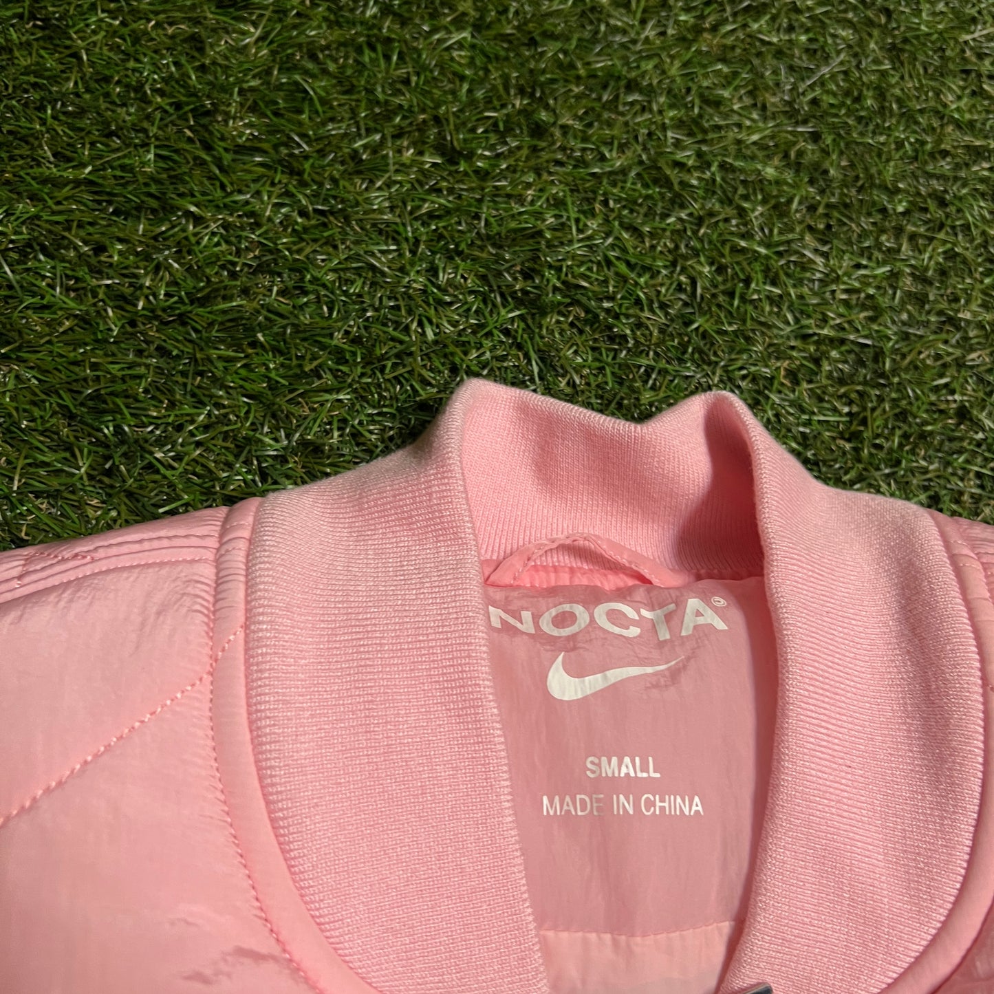 Nike x Drake Certified Lover Boy Hearts Pink Bomber Jacket Size Small USED x13733