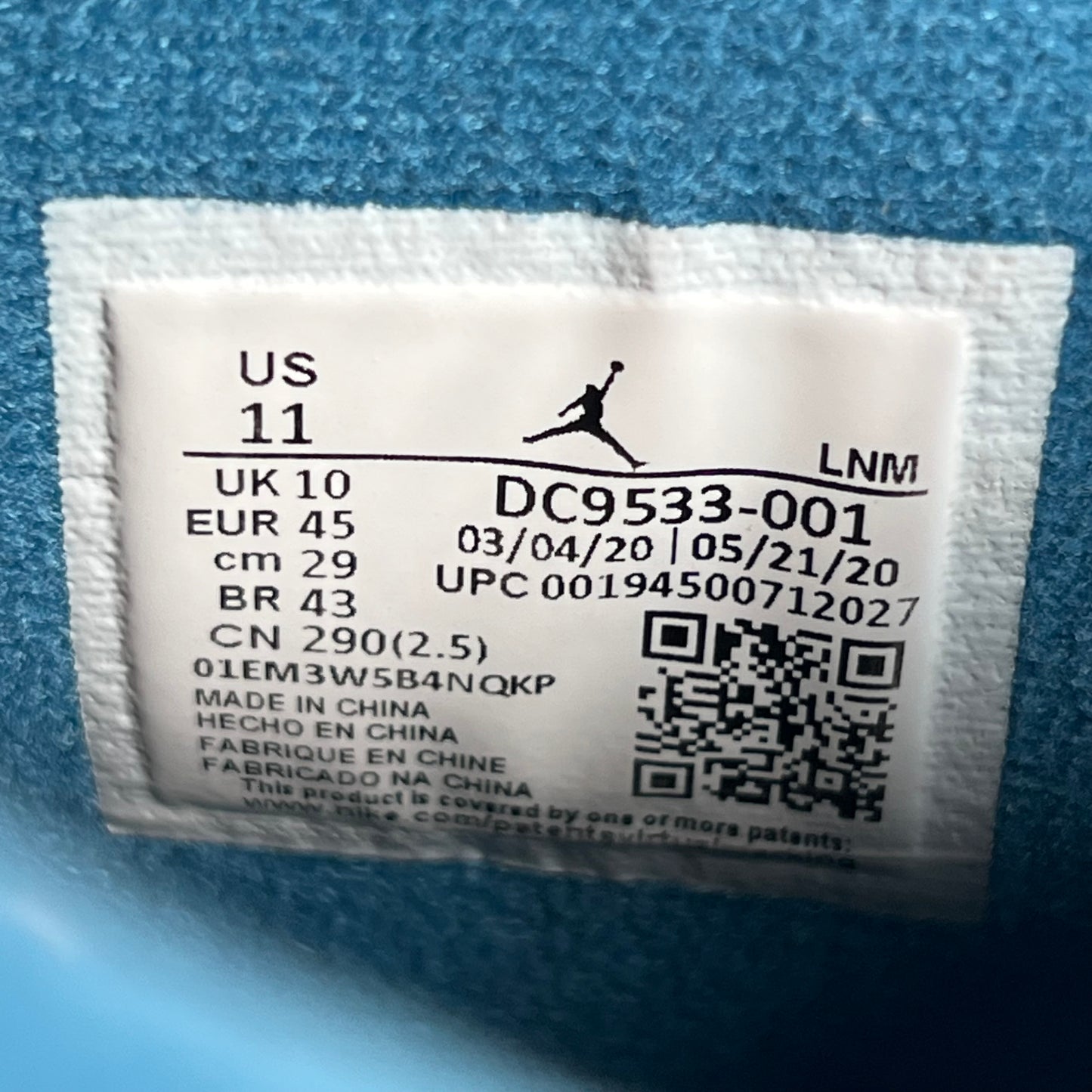 Jordan 4 Union Off Noir (2020) Size 11 USED s22272