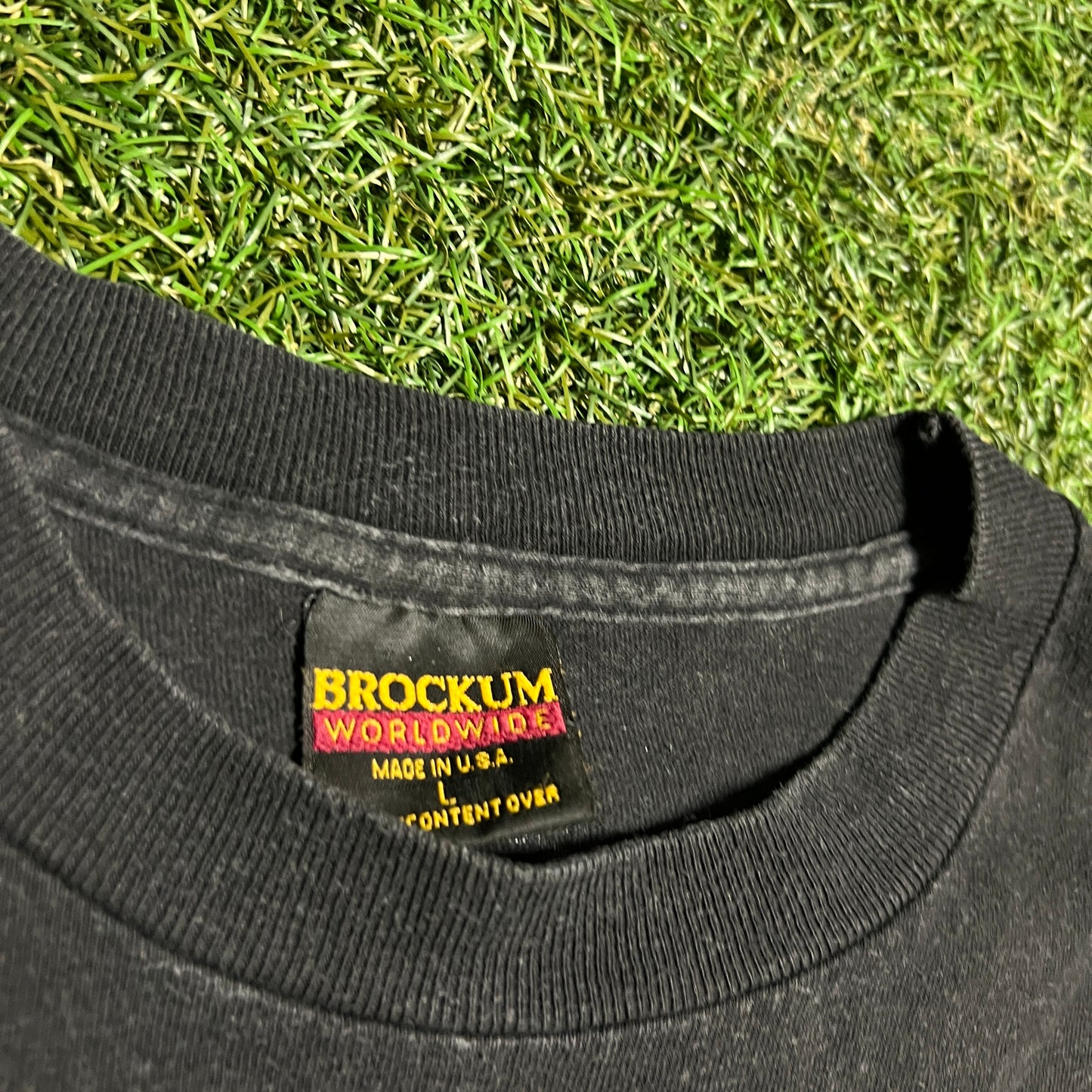 1992 Brockum Tag Pink Floyd Dark Side of the Moon Black Tee Size Large USED v15898