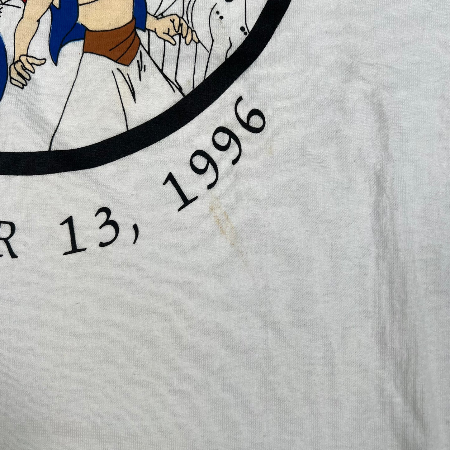 1996 Disney Charaters Circle of Friends White Tee Size Large USED v16697