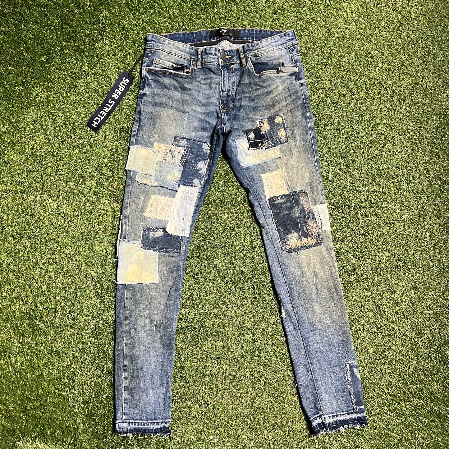 Legacy Edition Super Stretch Repair Patches Denim Pants Size 34 USED v16234