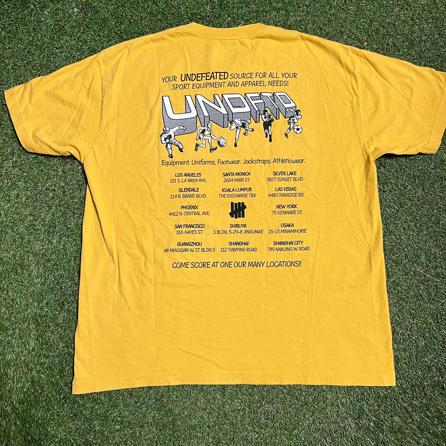 Undefeated Sports and Apparel Yellow Tee Size XL NEW x13612