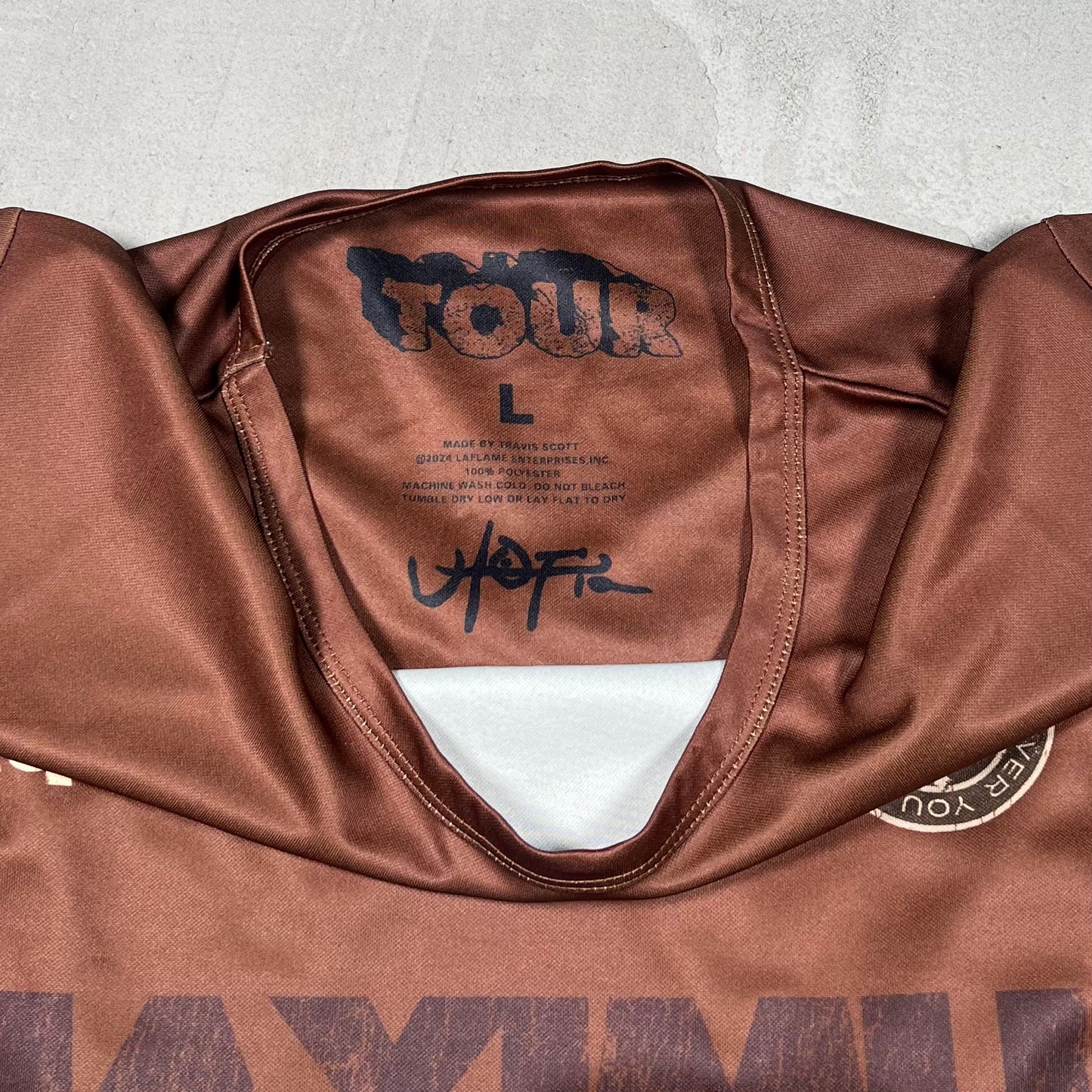 Travis Scott Circus Maximus Soccer Jersey Brown Size Large NEW x17329