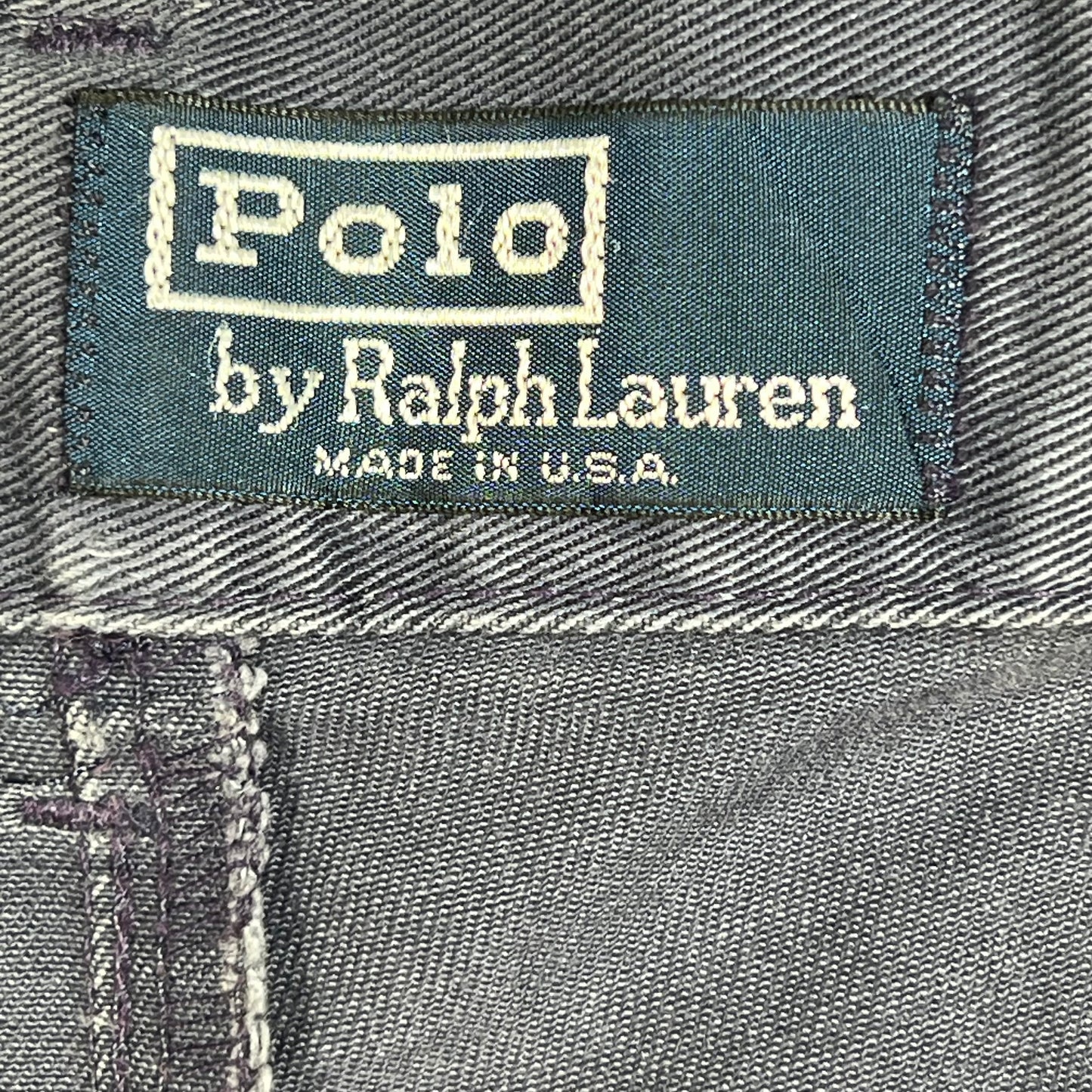 1990s Ralph Lauren Polo Chino Trashed Blue Pants Size 36x34 USED v16533