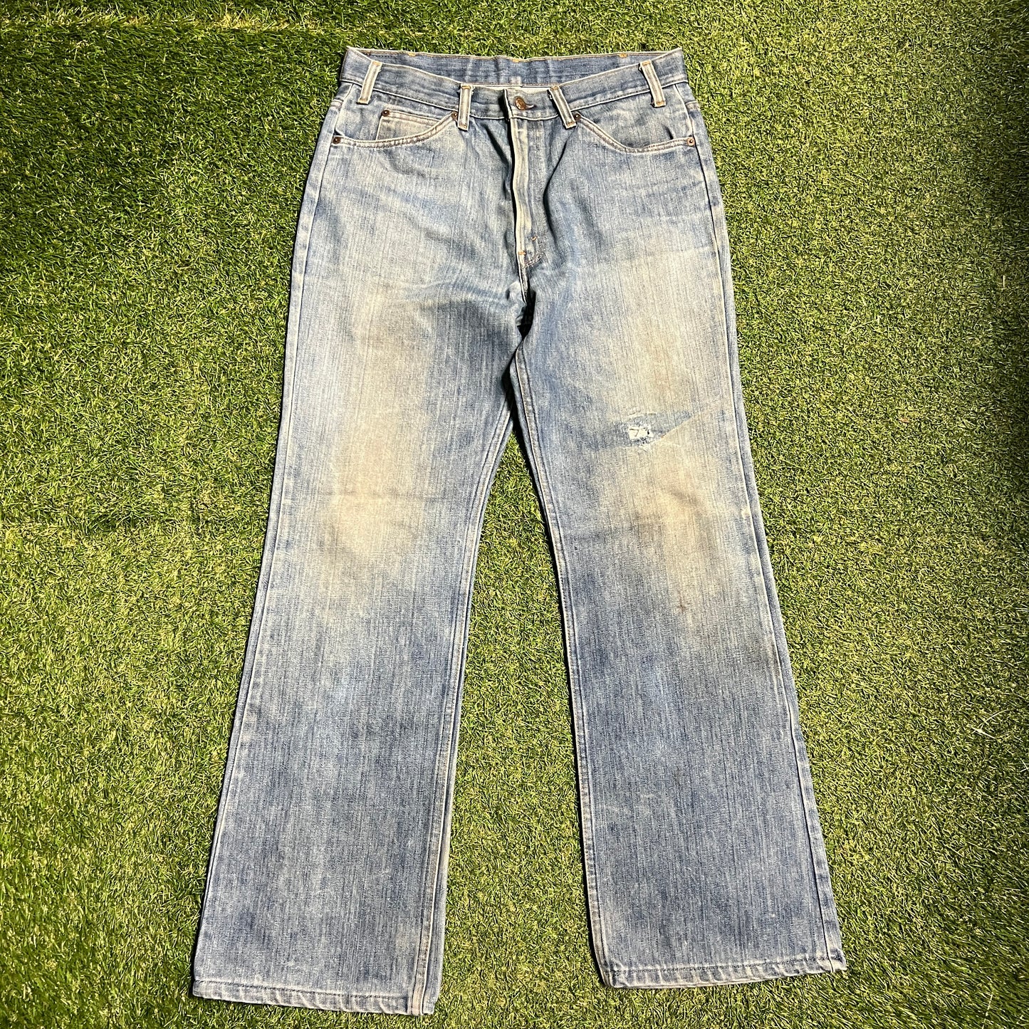 Levis 70s Big E Orange Tab Blue Jeans Size 32x29 USED v15895