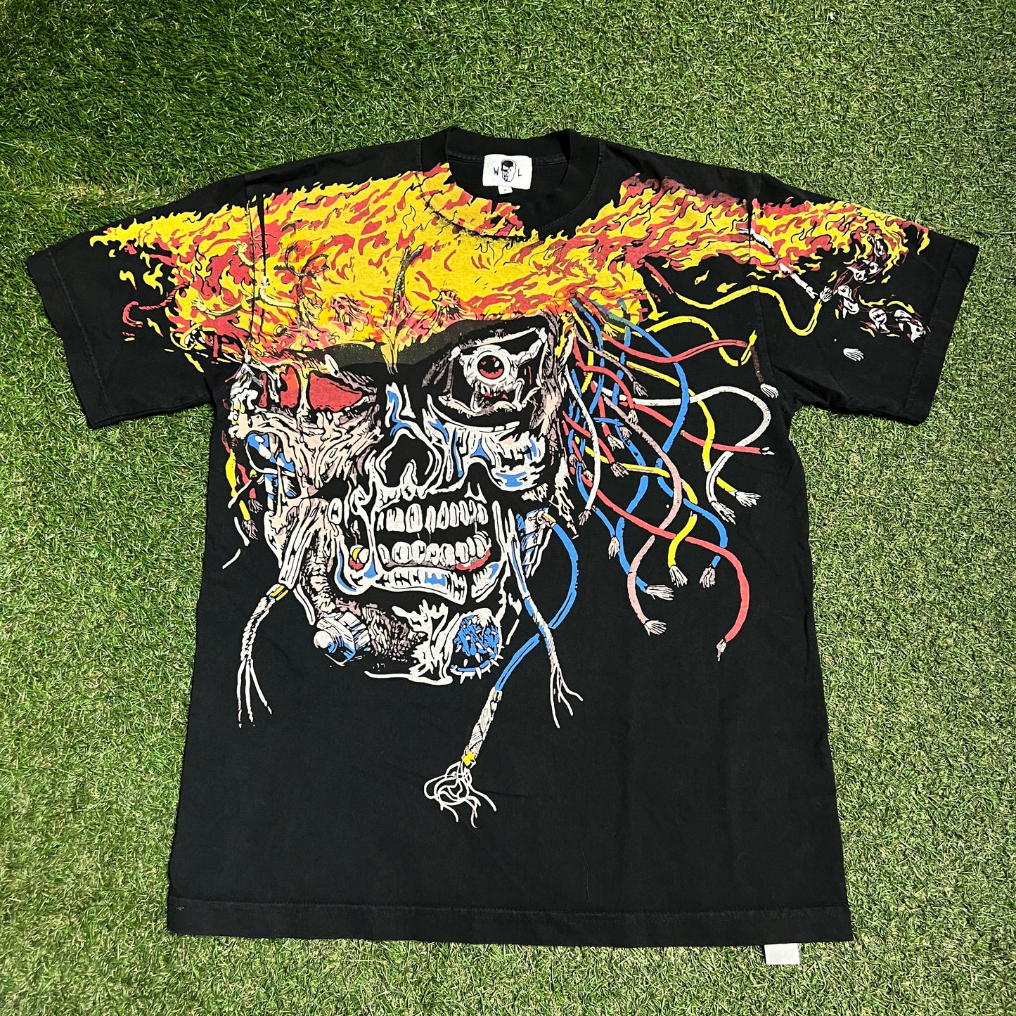 Warren Lotas Terminator AOP Black Tee Size Medium USED x14226