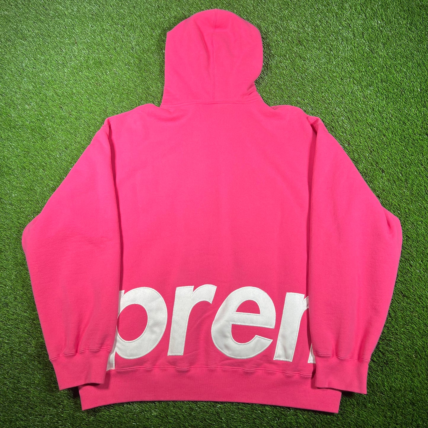 Supreme Big Logo Magenta Full Zip Hoodie Size XL USED x14865