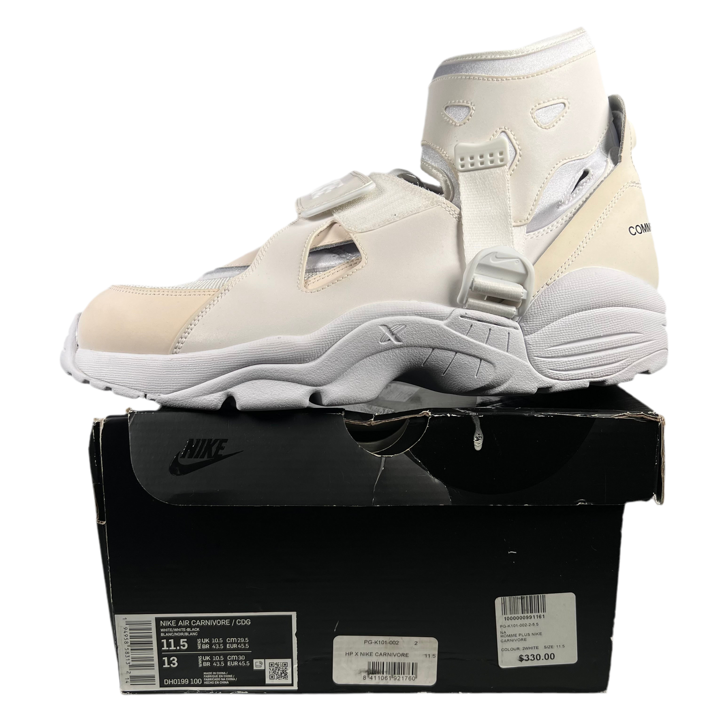 Nike Air Carnivore CDG White (2021) Size 11.5 USED s18154