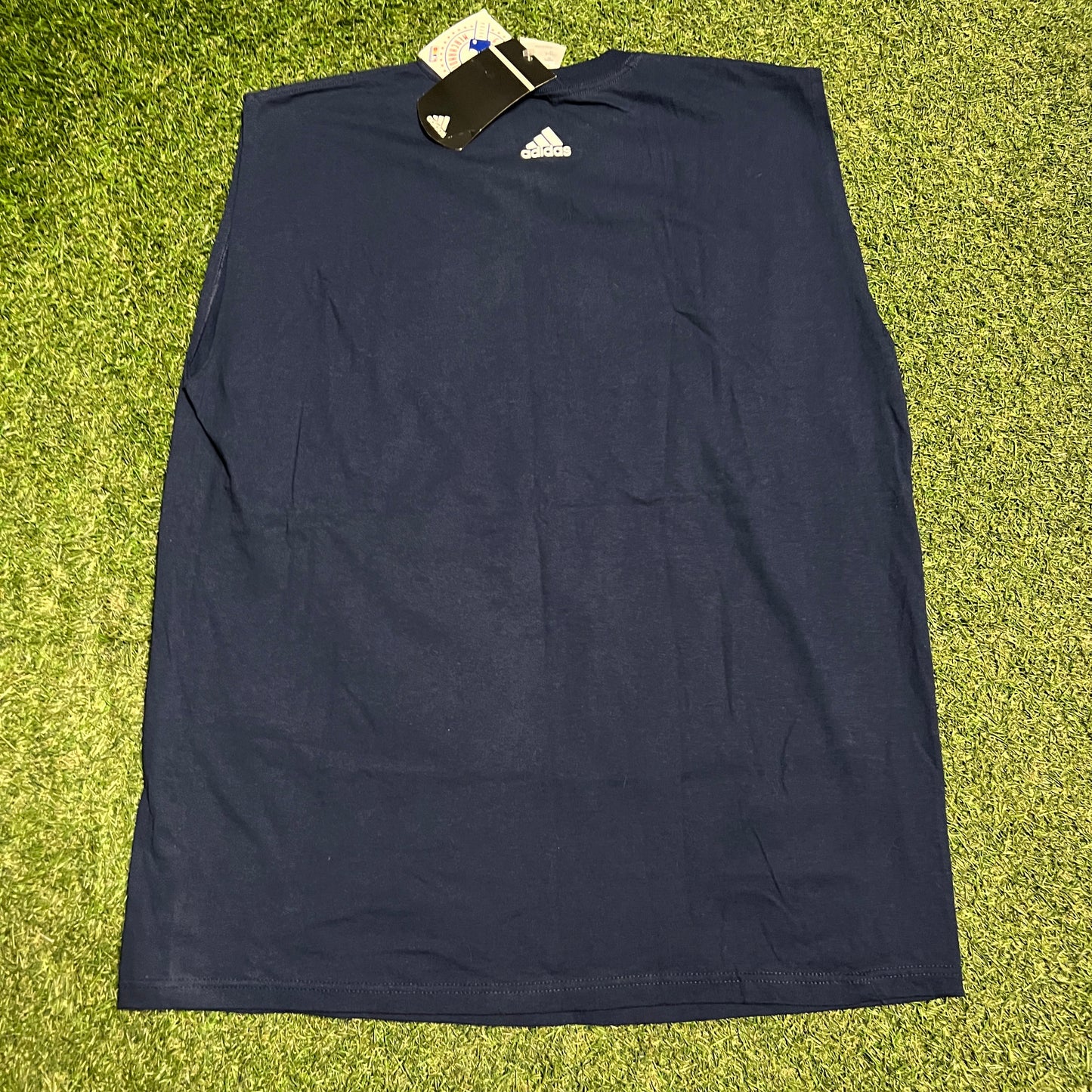 1990s New York Yankees Adidas Navy Cutoff Tee Size XL NEW v16321