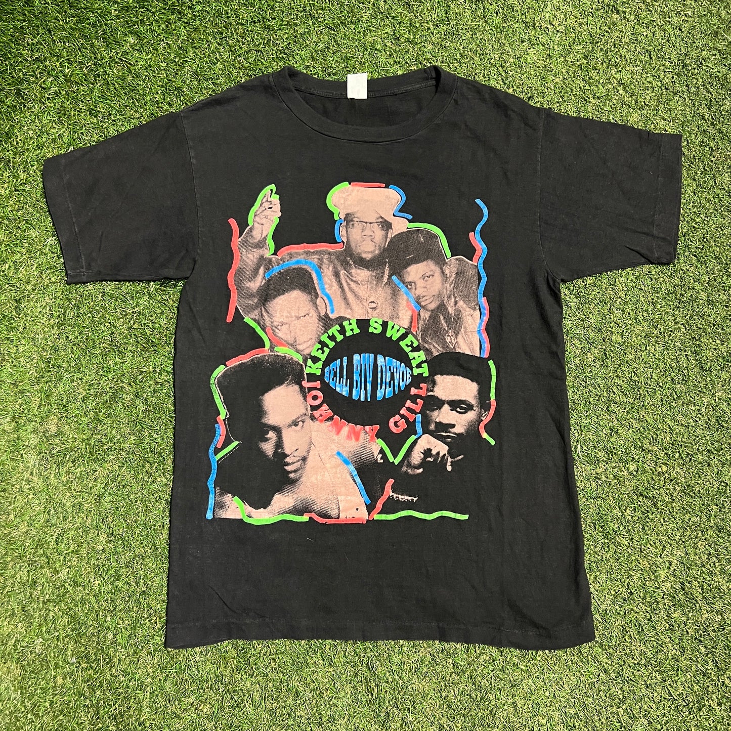 1991 Keith Sweat x Johnny Gill x Bell Biv Devoe Black Tour Tee Size Large USED v16081