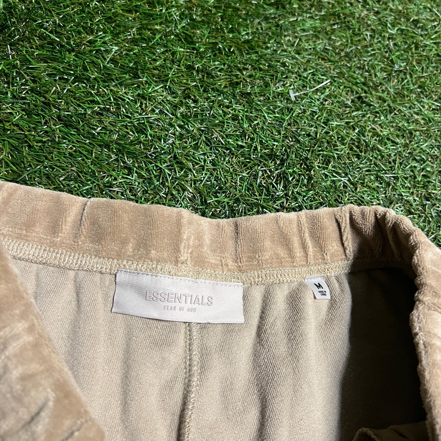 Fear of God FOG Essentials Oak Velour Pants Size Medium NEW x13321
