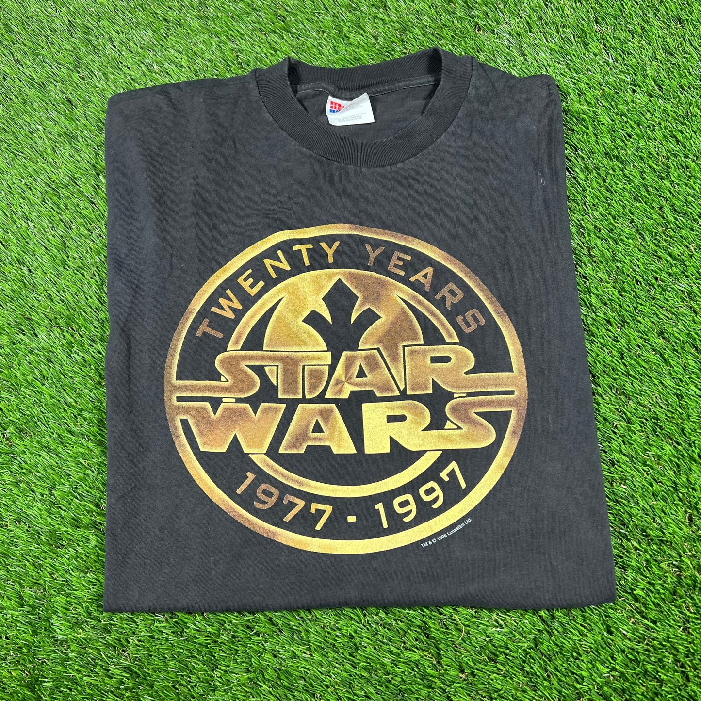 1996 Star Wars 20 Years Black Tee Size Large USED v16786
