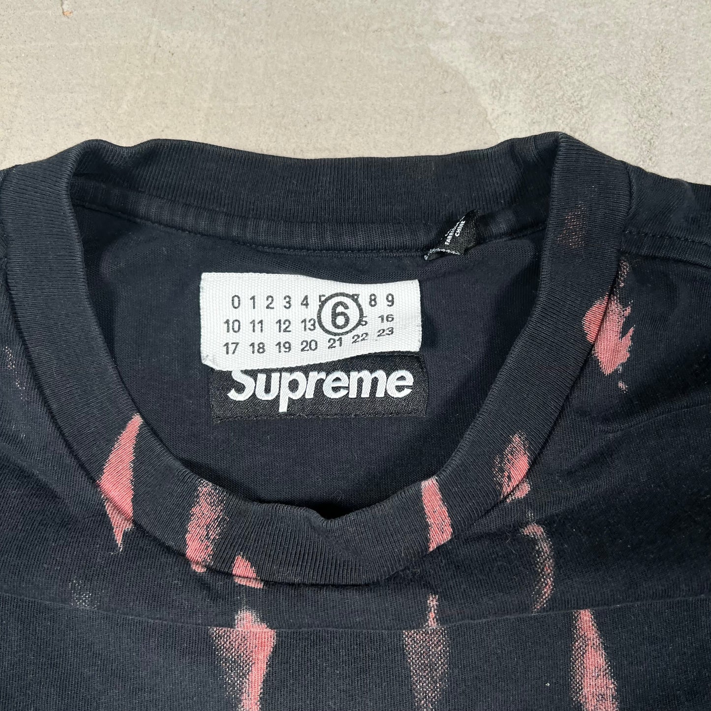 Supreme MM6 Maison Margiela Liquid Blue Oversized Tee Size Large USED x17080