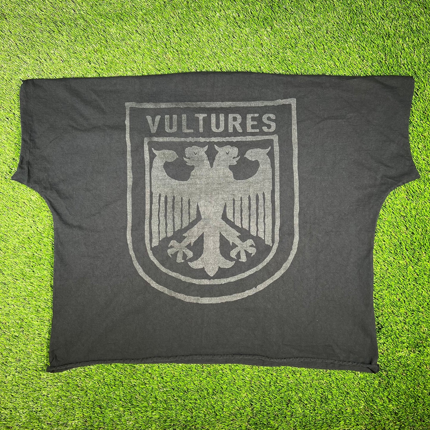 Kanye West Vultures Raw Neck Black Tee Size 2 (Medium) USED x14373