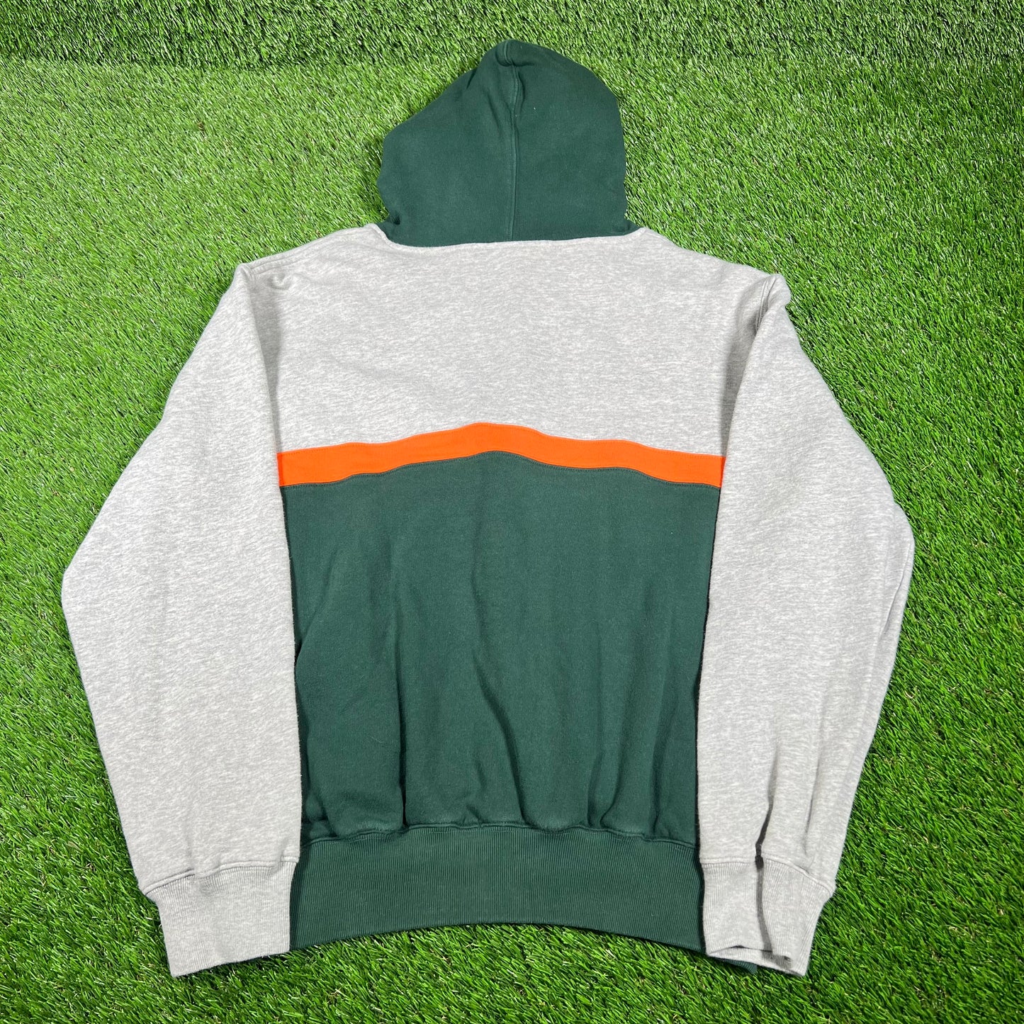 Y2K Polo Sport Grey/Green Hoodie Size XL USED v16850