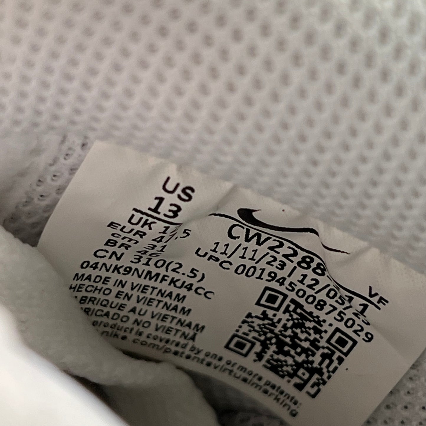 Nike Air Force 1 Low White (2026) Size 13 USED s22342