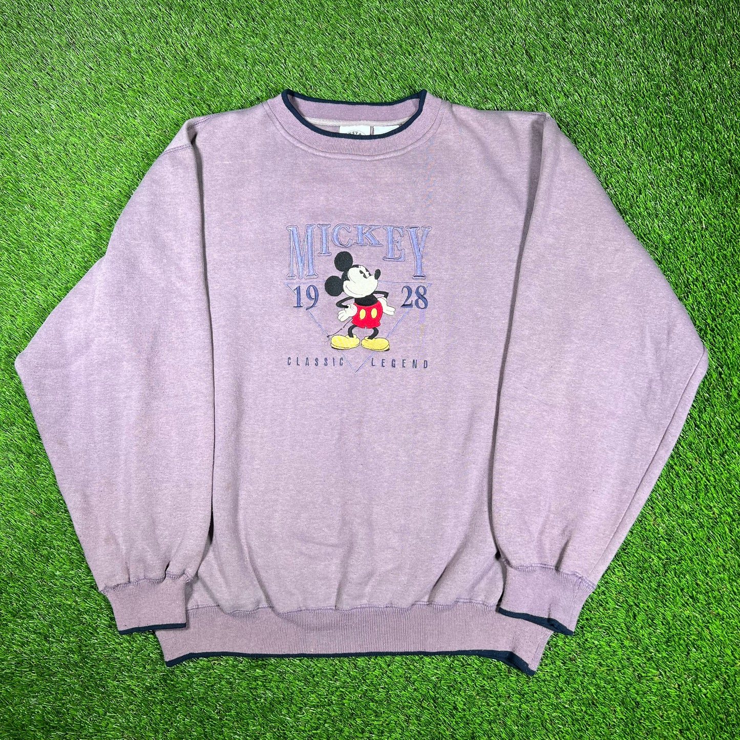 1990s Mickey Mouse Classic Legend Embroidered Purple Crewneck Size XL USED v17047