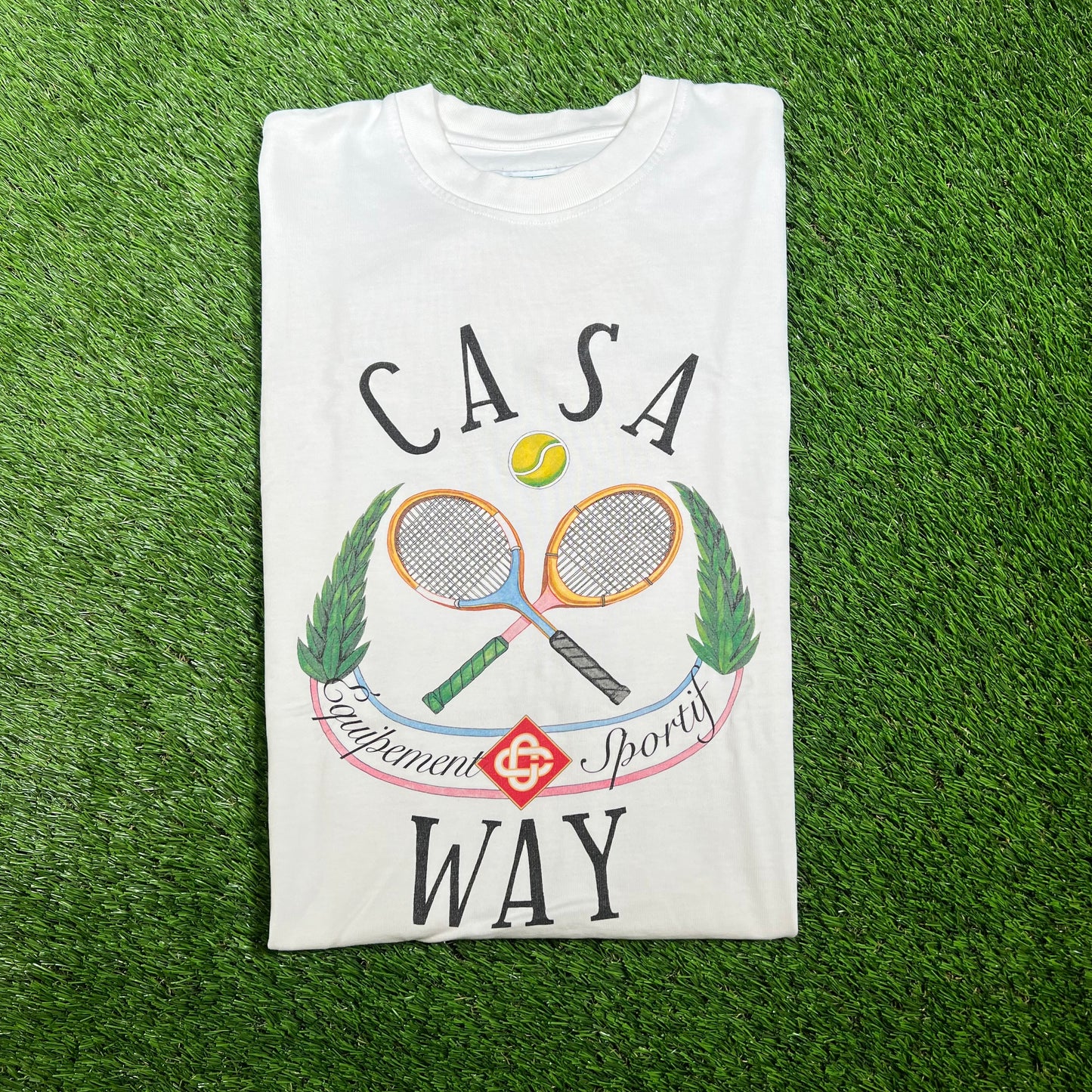 Casablanca White Tennis Tee Size XS USED x14184