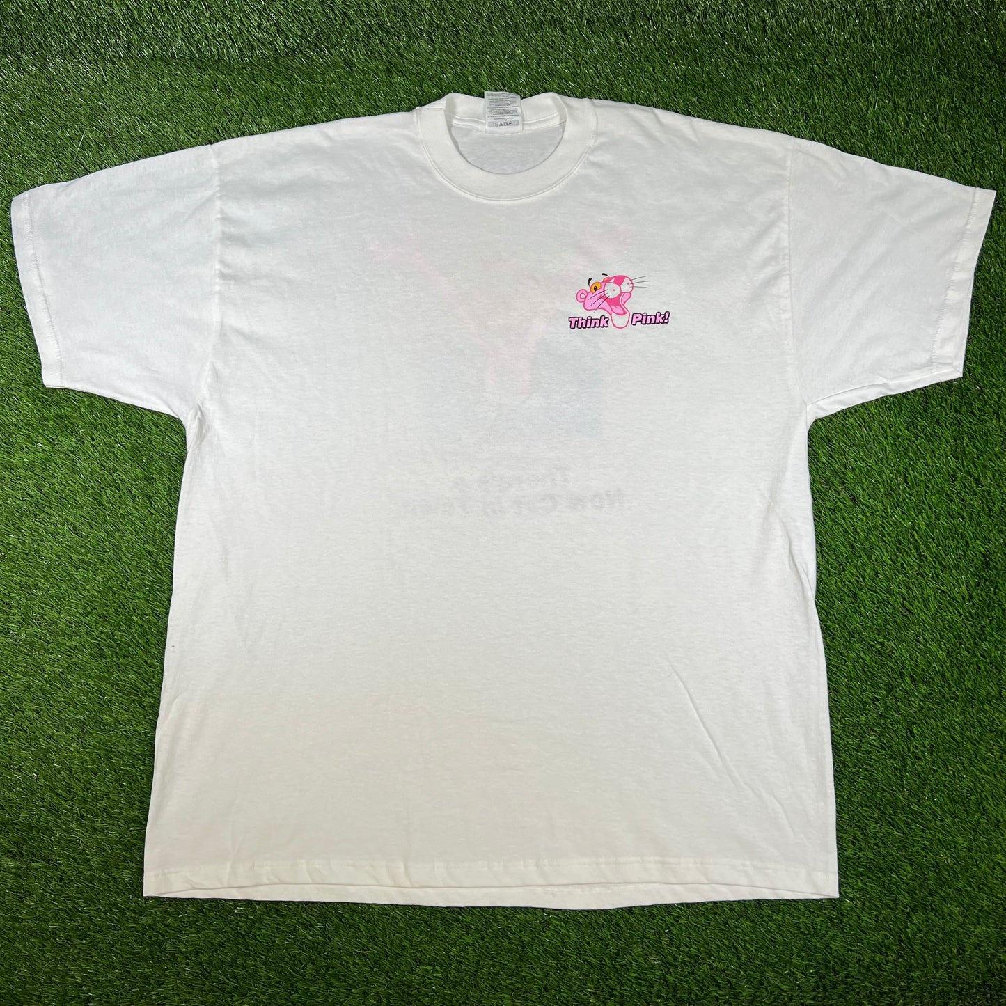 1990s Pink Panther New Cat In Town White Tee Size XXL USED v16616