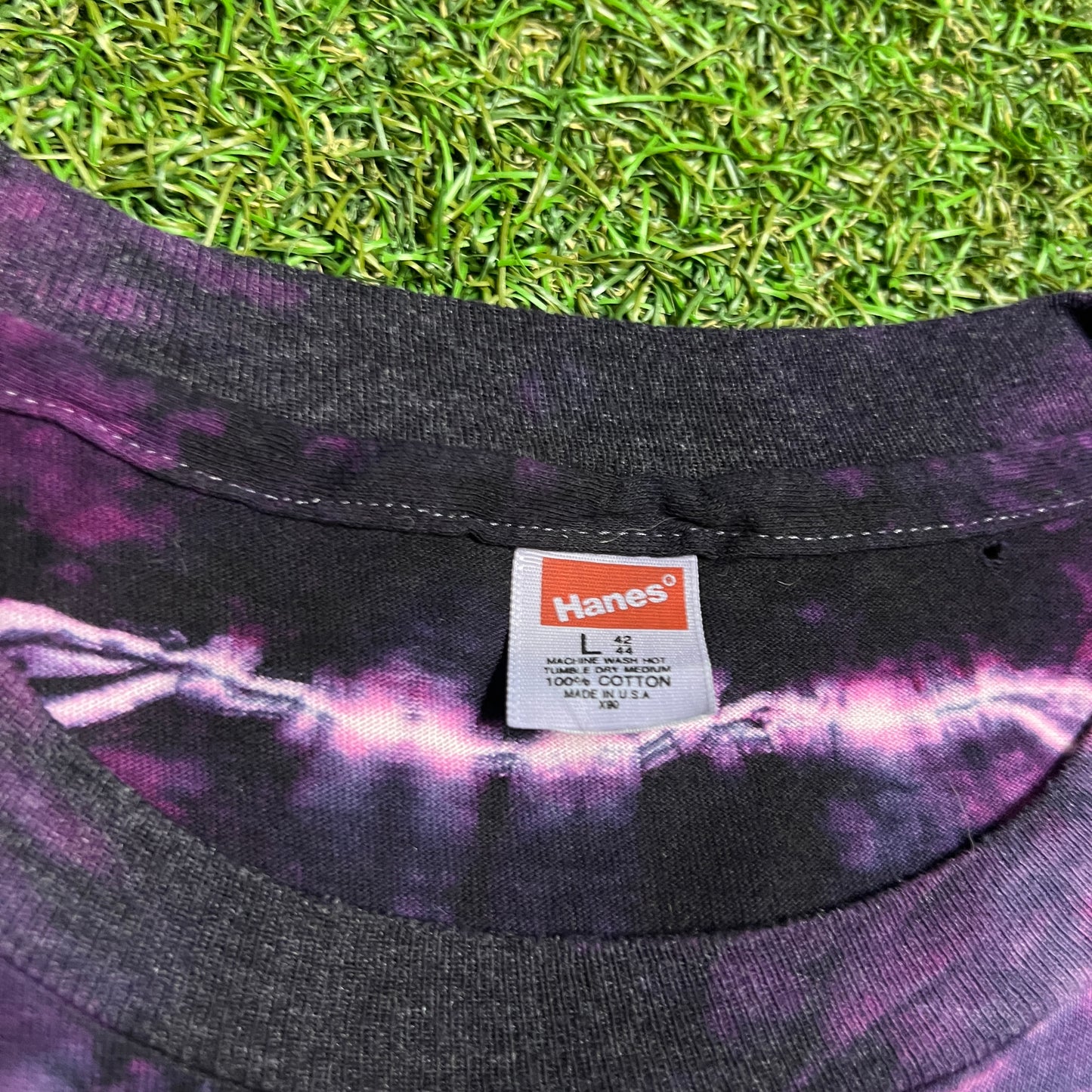 1986 Jimi Hendrix Mikio Kennedy Purple Tie Dye Tee Size Large USED v16050