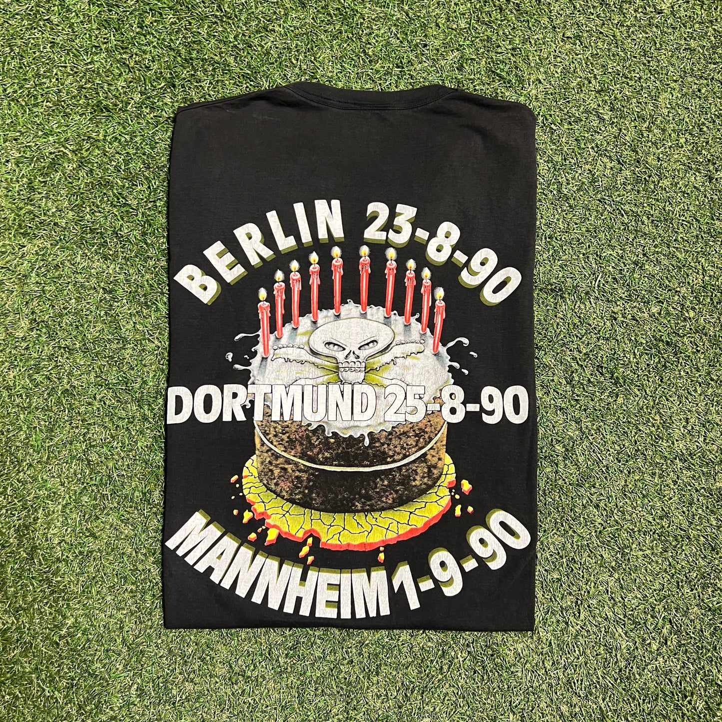 1990 Super Rock Music Fest Black Tee Size XL USED v16072