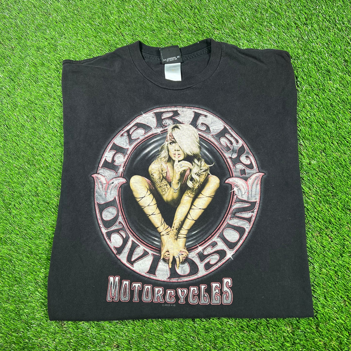 2015 Harley Davidson Girl Danburt CT Black Tee Size XL USED v17095