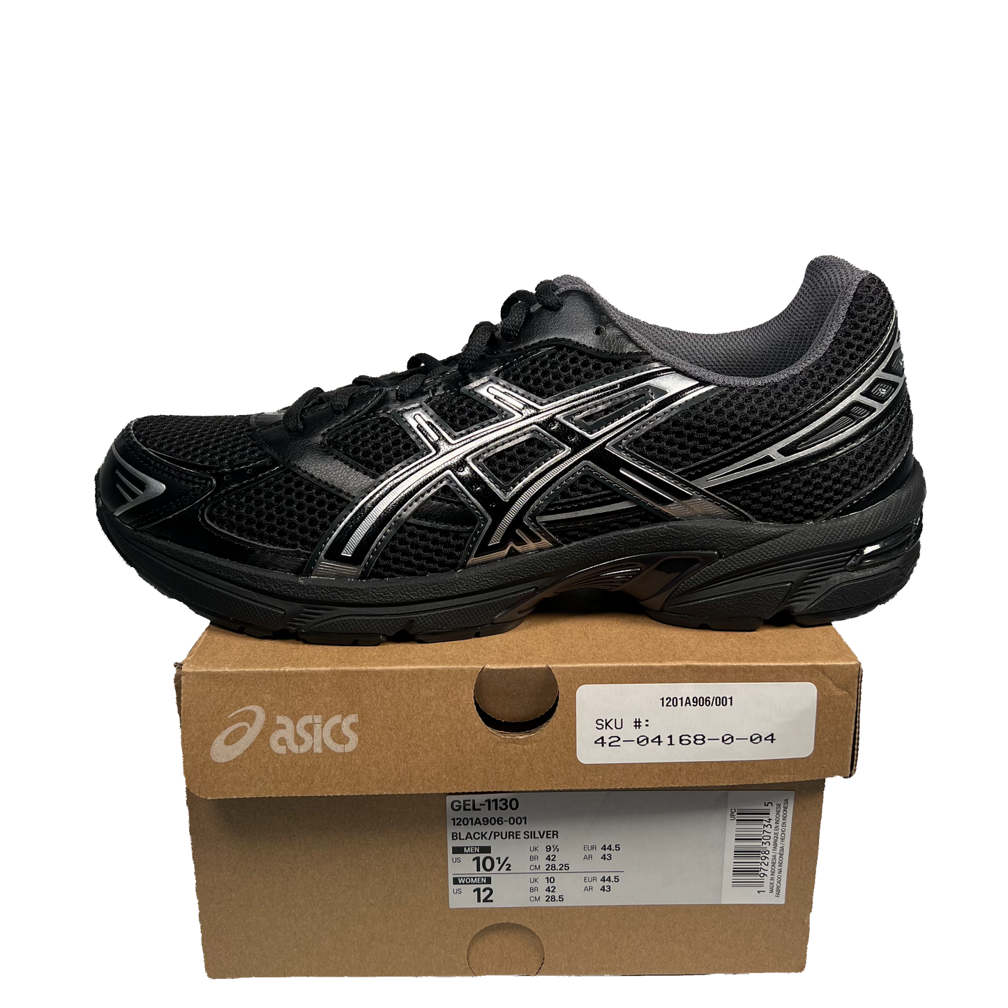 Asics Gel-1130 Black Pure Silver (2024) Size 10.5 NEW s17711