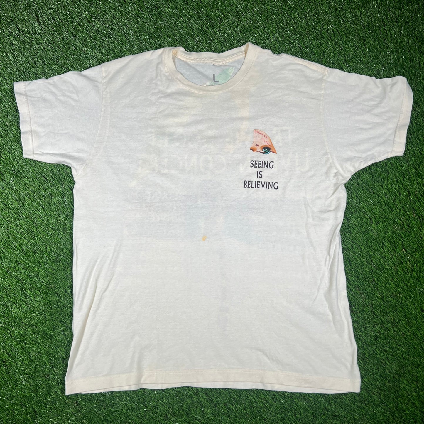 Travis Scott 2017 See Is Believing Eye Cream Tee Size Large USED x14533
