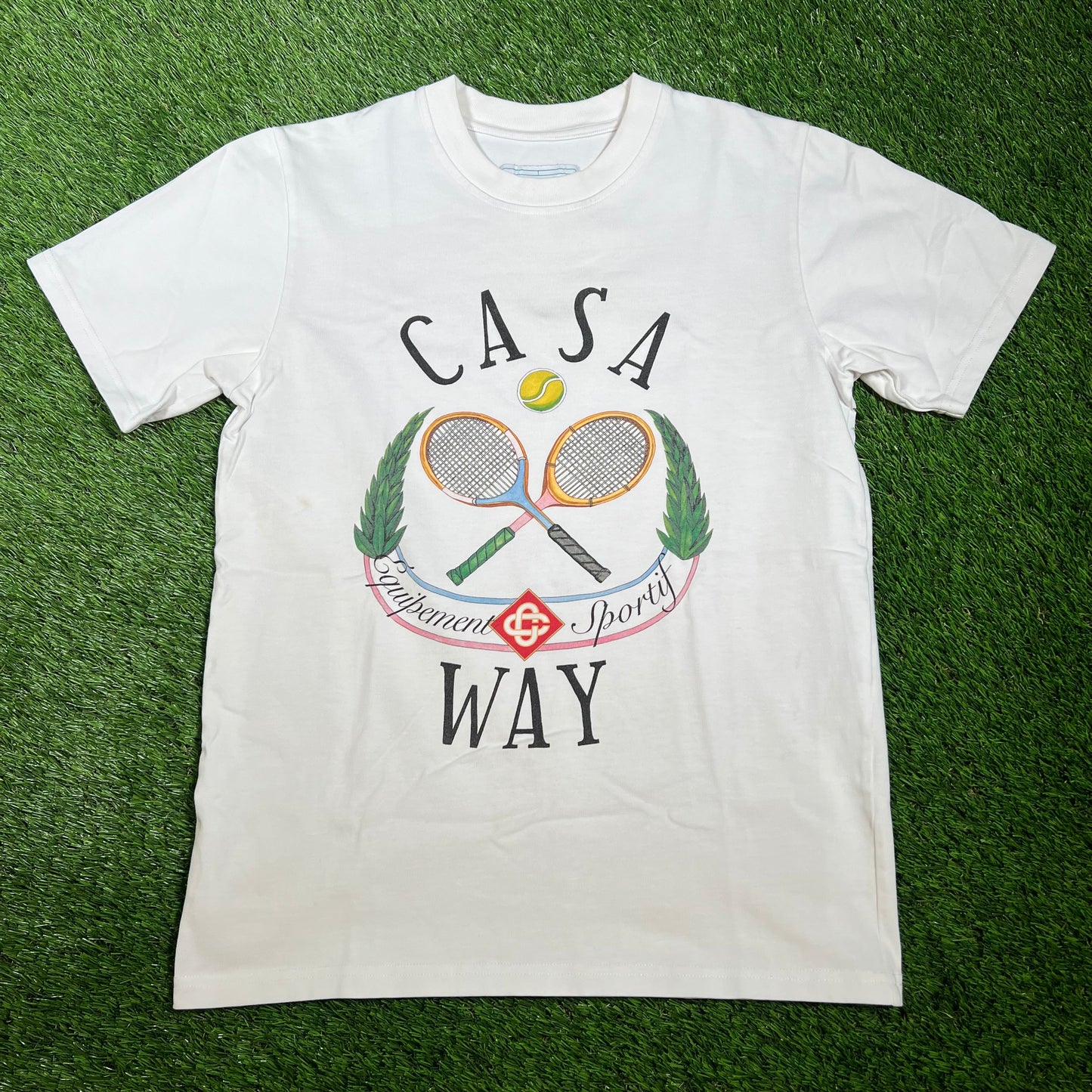Casablanca White Tennis Tee Size XS USED x14184