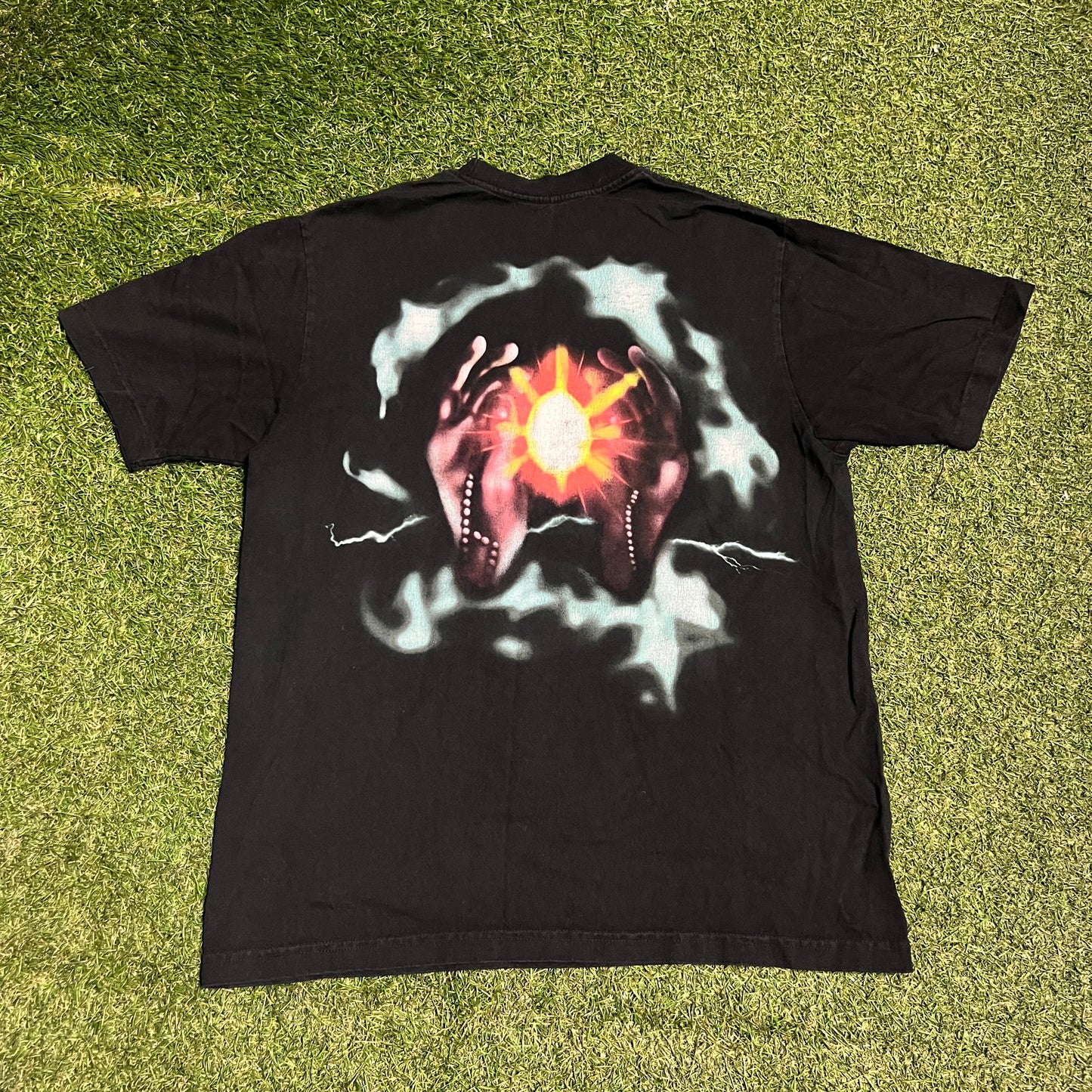 Travis Scott Utopia Green Flash Black Tee Size Medium USED x14225