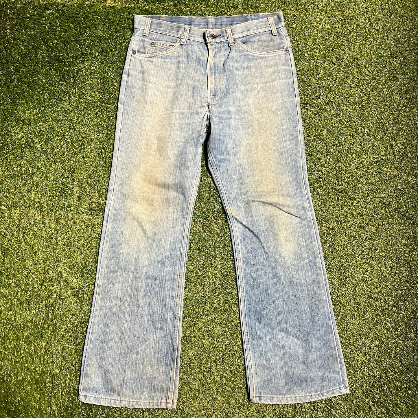 Levis 70s Big E Orange Tab Blue Jeans Size 34x29 USED v15891