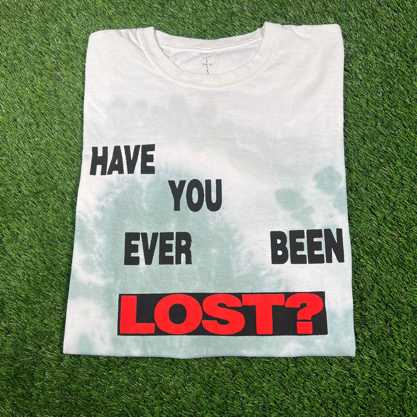 Travis Scott Rolling Loud Have You Ever Been Lost Tie Dye Green Tee Size Medium USED x14560