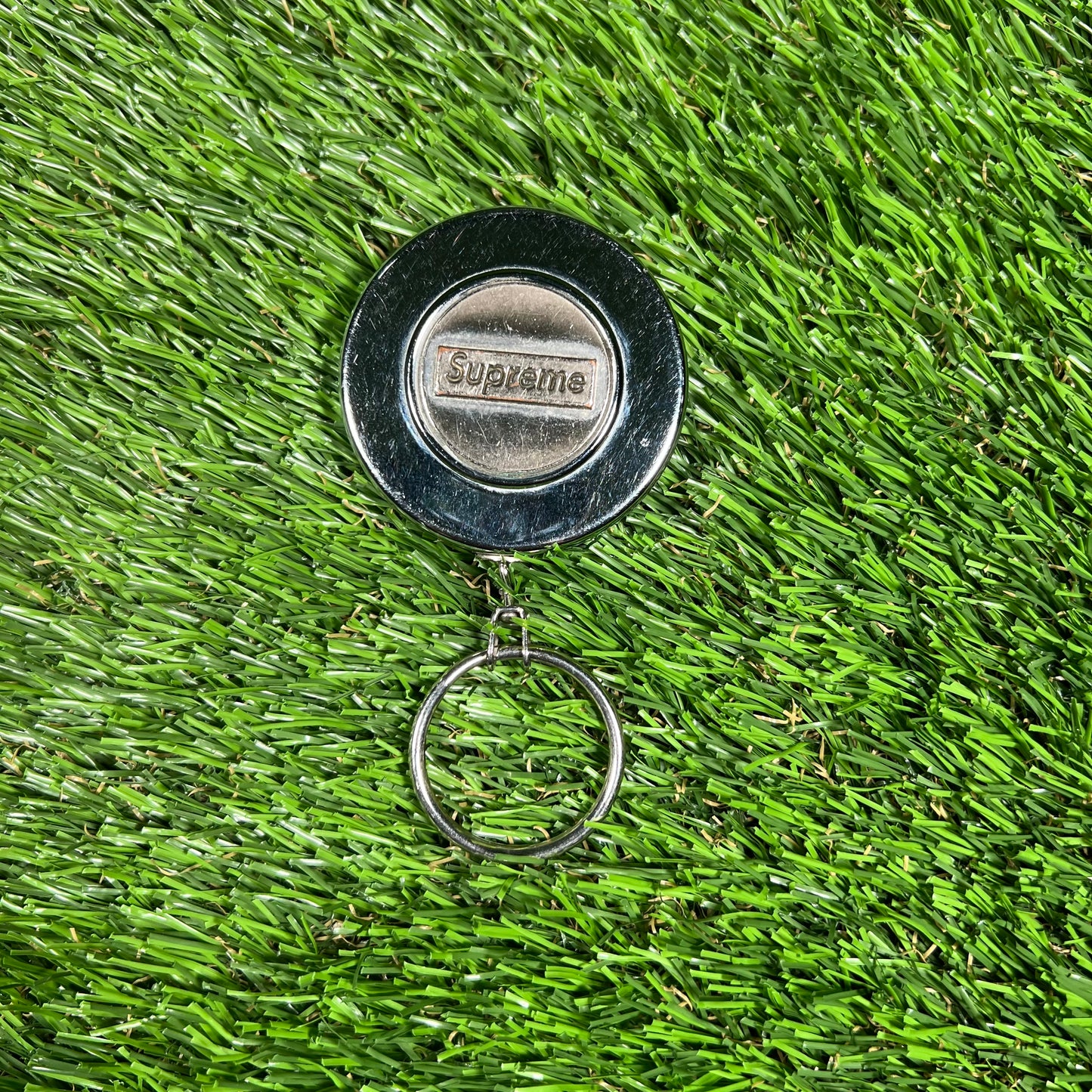 Supreme Retractable Silver Keychain USED x14635