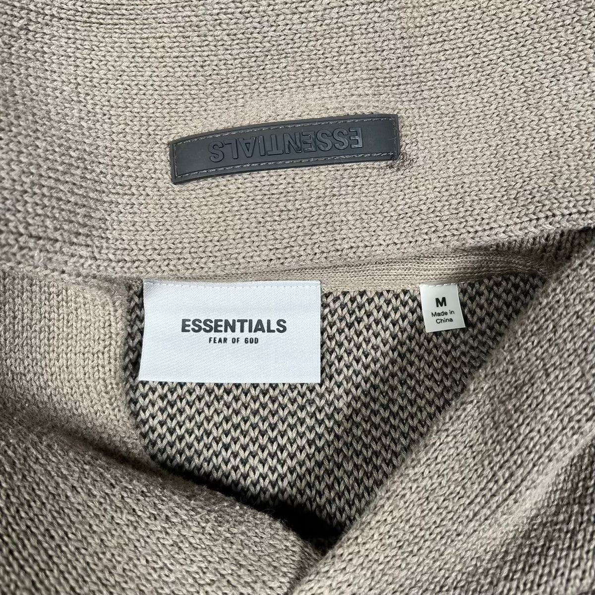 Essentials Fear of God FOG Brown Knit Hoodie Size Medium USED x18891