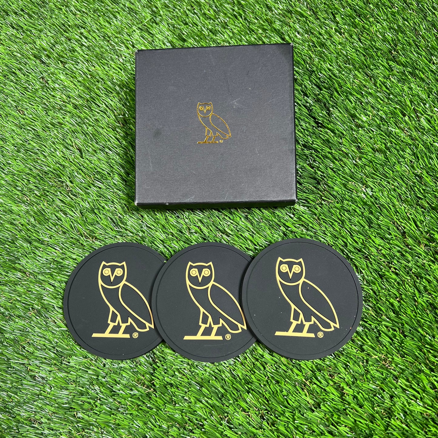 OVO Owl Black Coaster Size One Size USED x14345