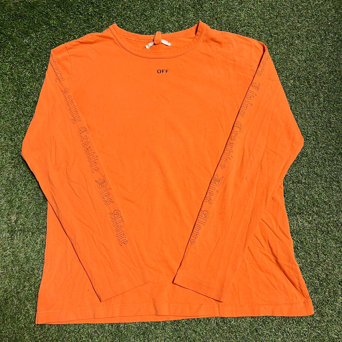 Vlone Off White Orange Longsleeve Tee Size XL USED x13774