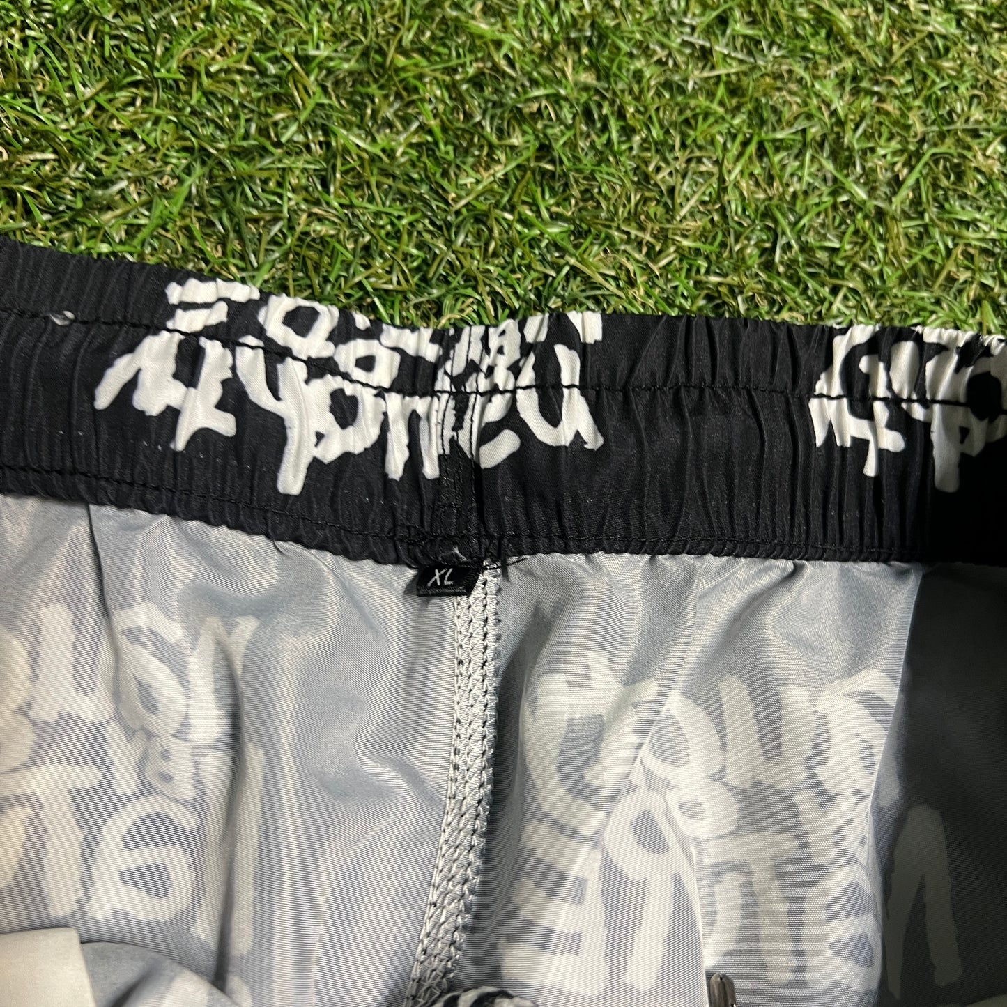 Naught by Nature Repeat Logo Black Shorts Size XL USED v16184