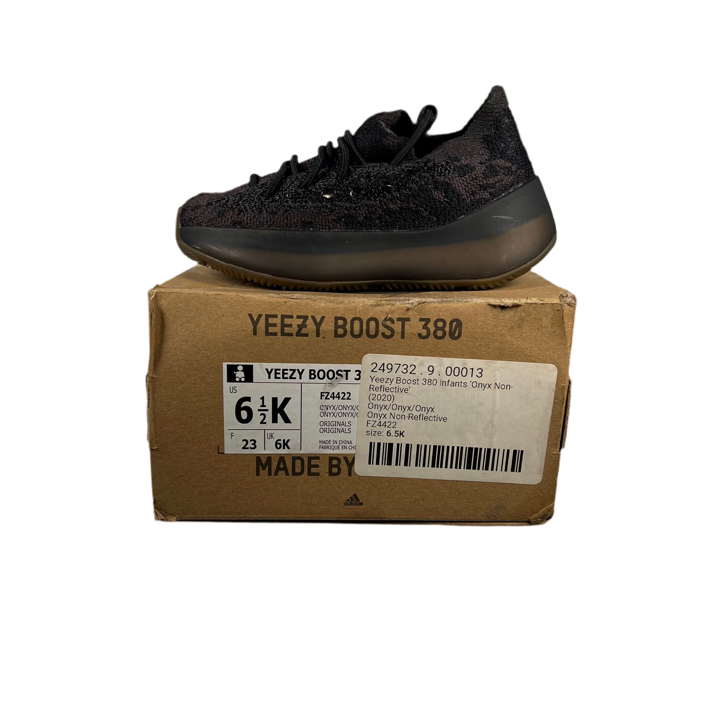 Yeezy 380 Onyx (2020) Size 6.5K NEW s17813