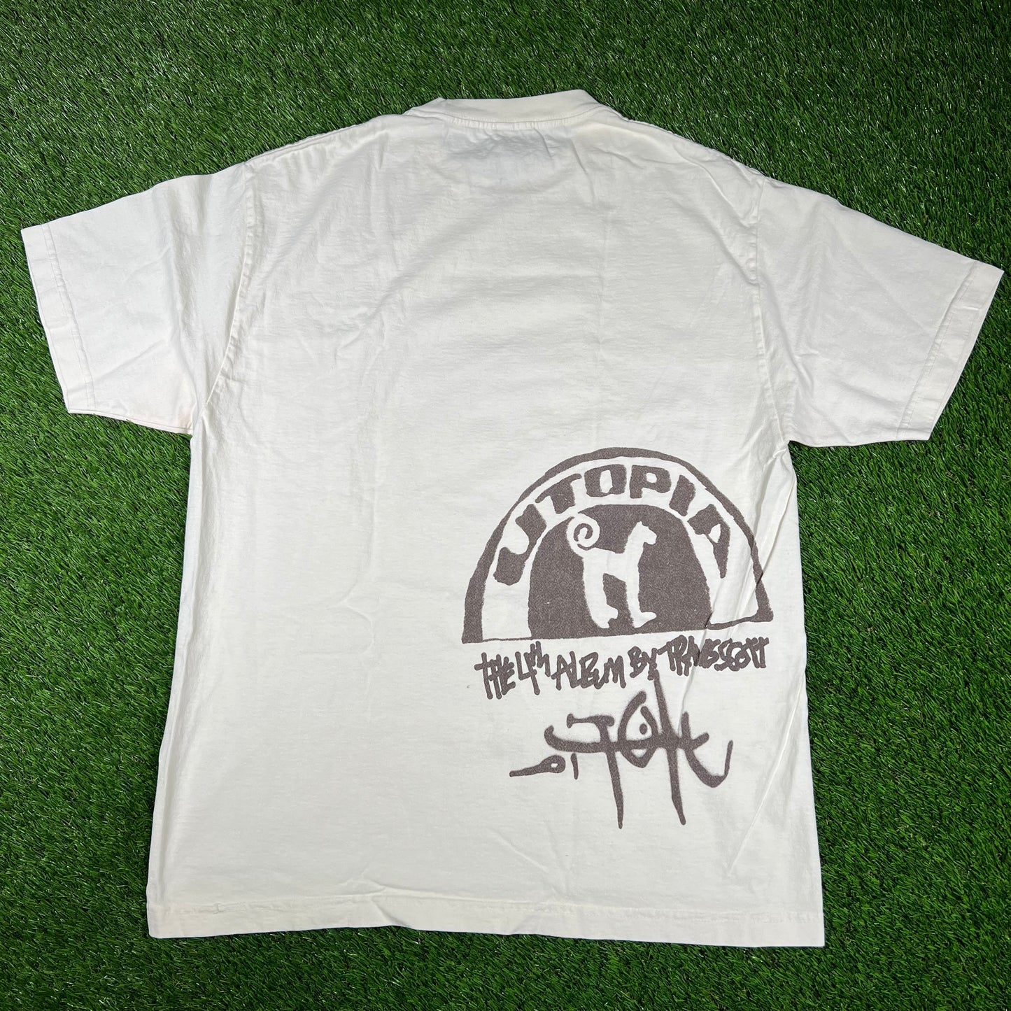 Travis Scott Utopia Black Art Tee Size Large USED x14497