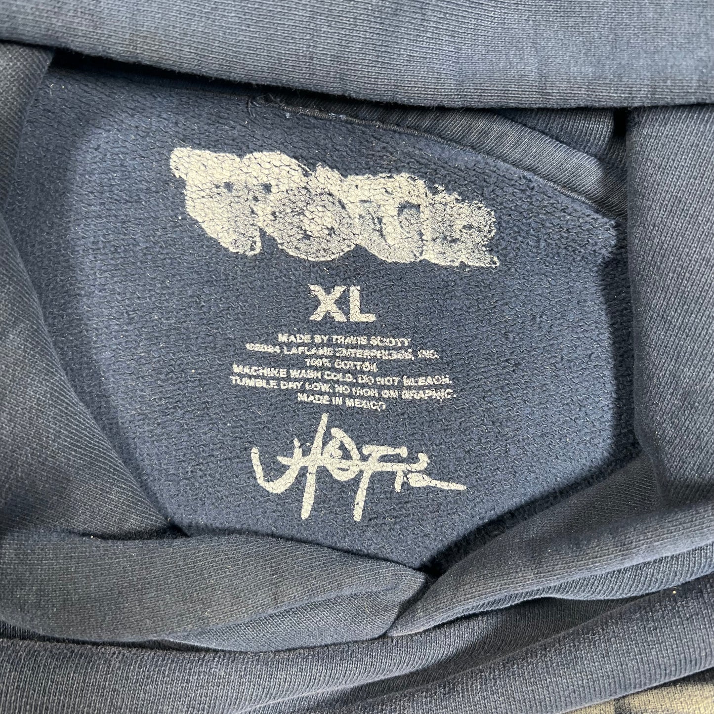 Travis Scott Maximus Utopia Metlife Navy Hoodie Size XL USED X16525