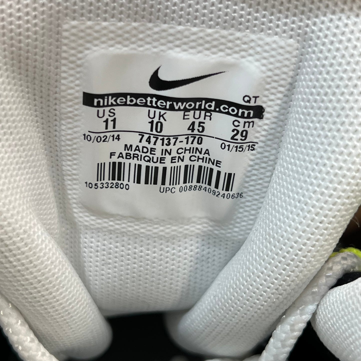 Nike Air Max 95 Patch OG Neon Size 11 USED S16149