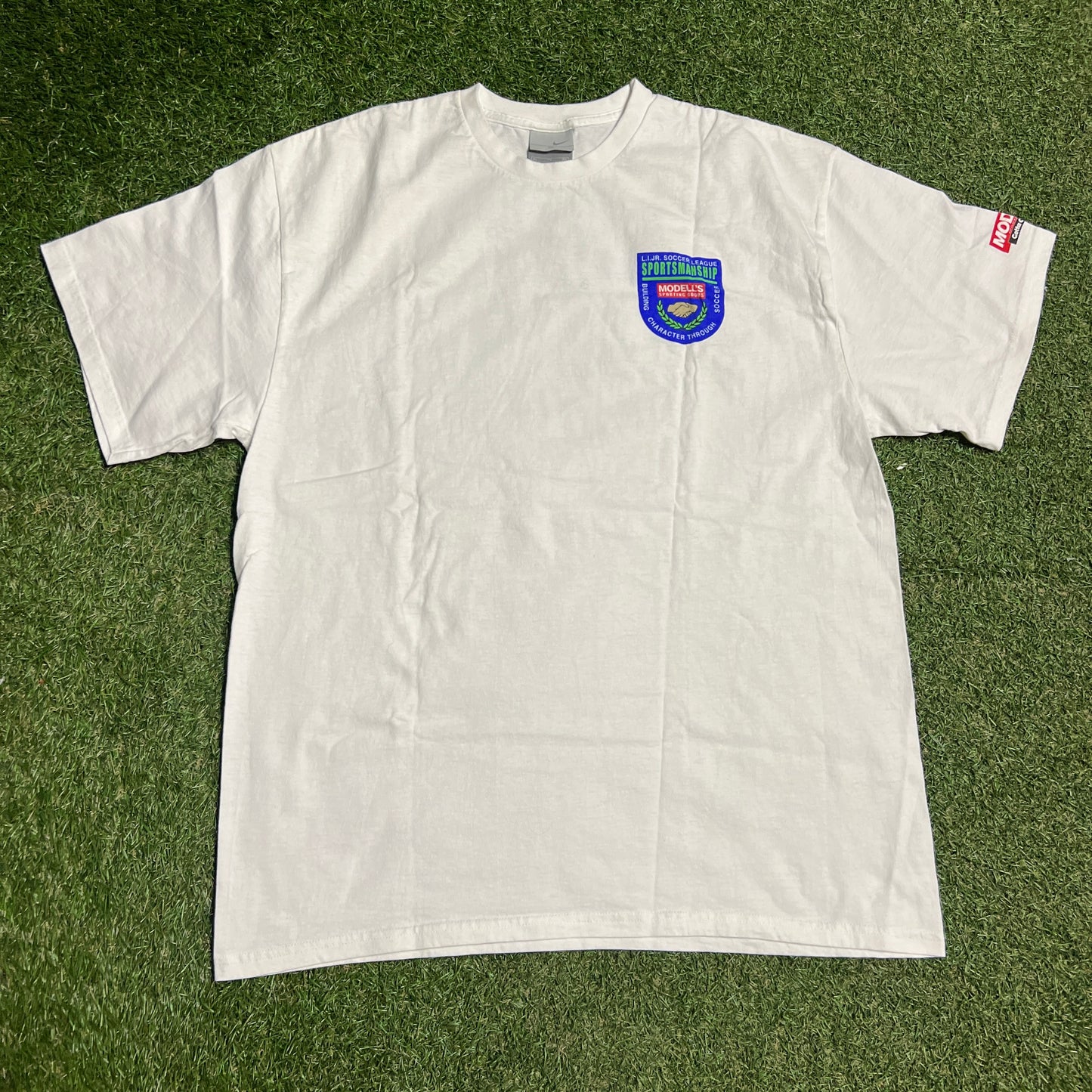 2000s Nike Modells LIJR Soccer League White Tee Size XL USED v16253