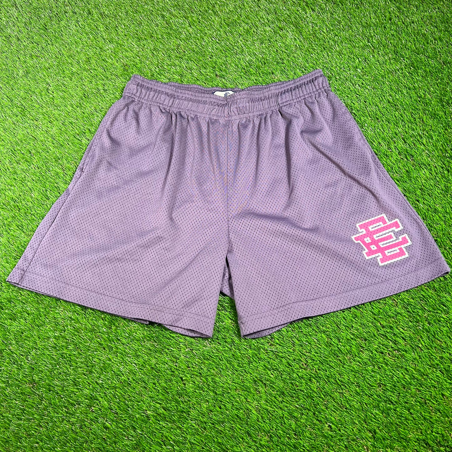 Eric Emanuel Pink Logo Purple Shorts Size XXL USED x14630