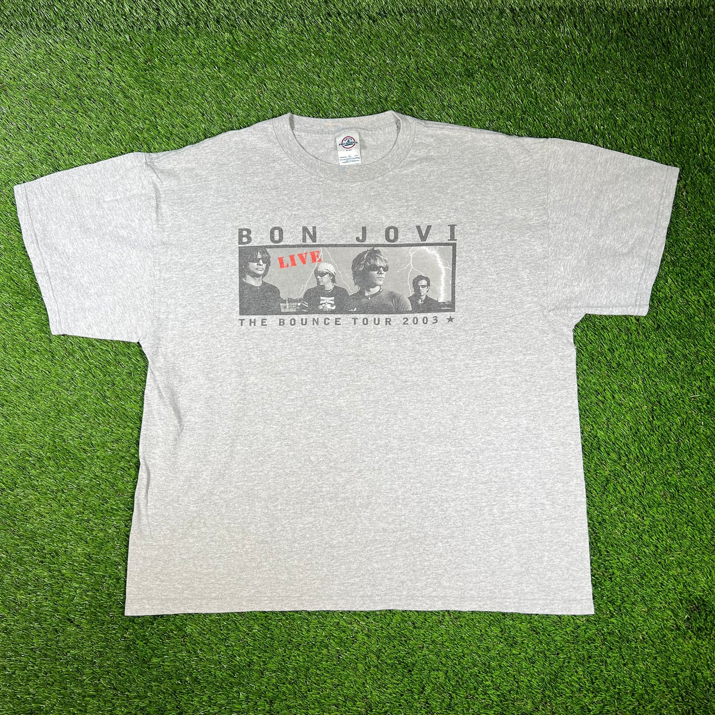 2003 Bon Jovi The Bounce Tour Grey Tee Size XL USED v16654