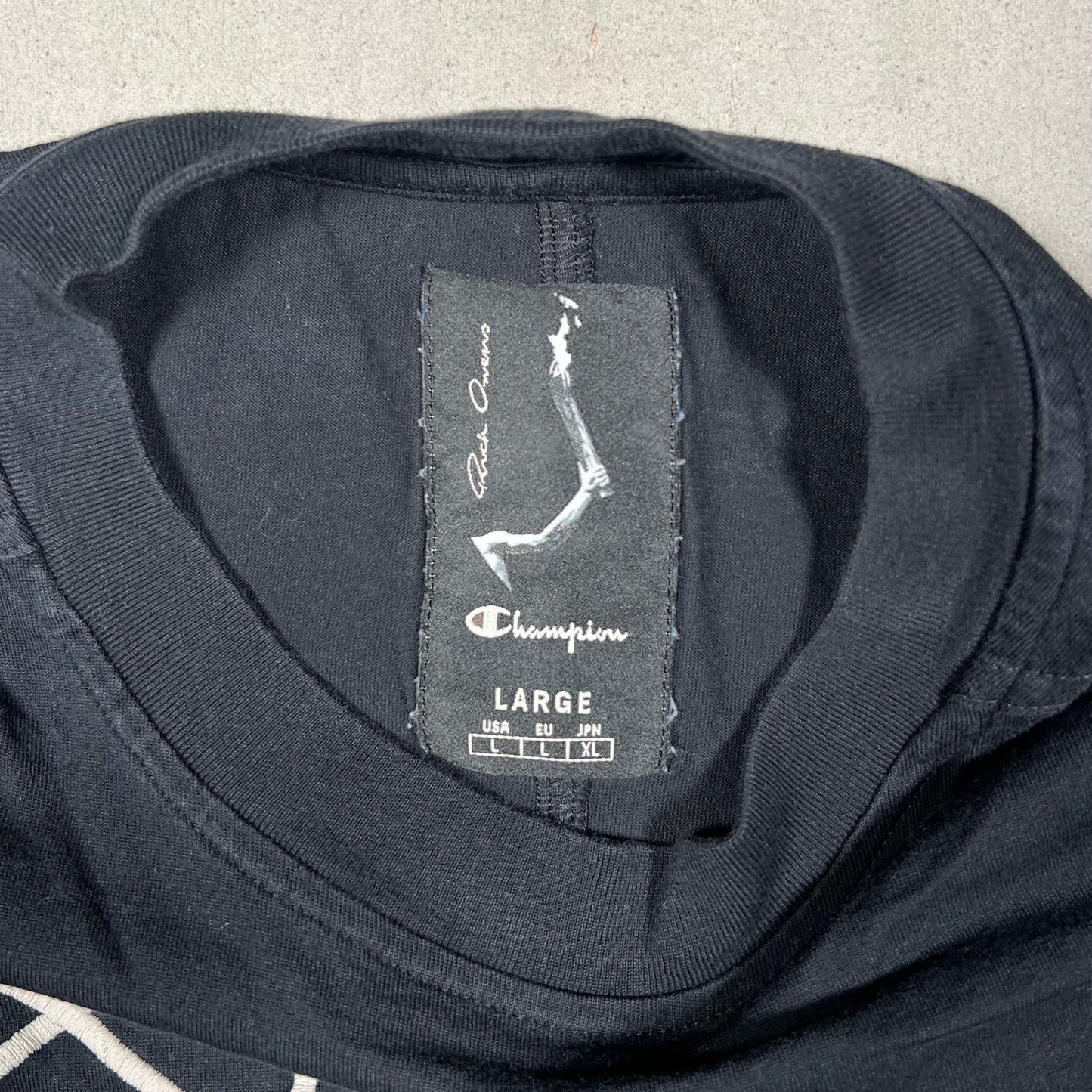 Rick Owens Champions Star Logo Black Tee Size Large USED x13329