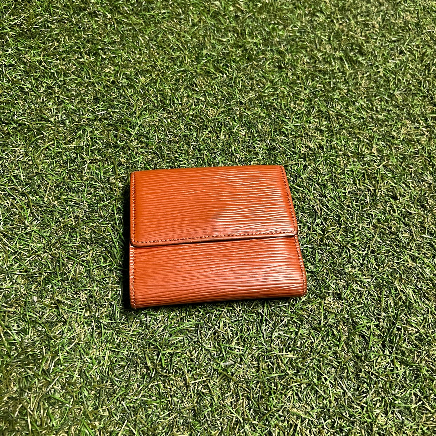 1990s Louis Vuitton Epi Leather Elise Trifold Brown Wallet USED x14071