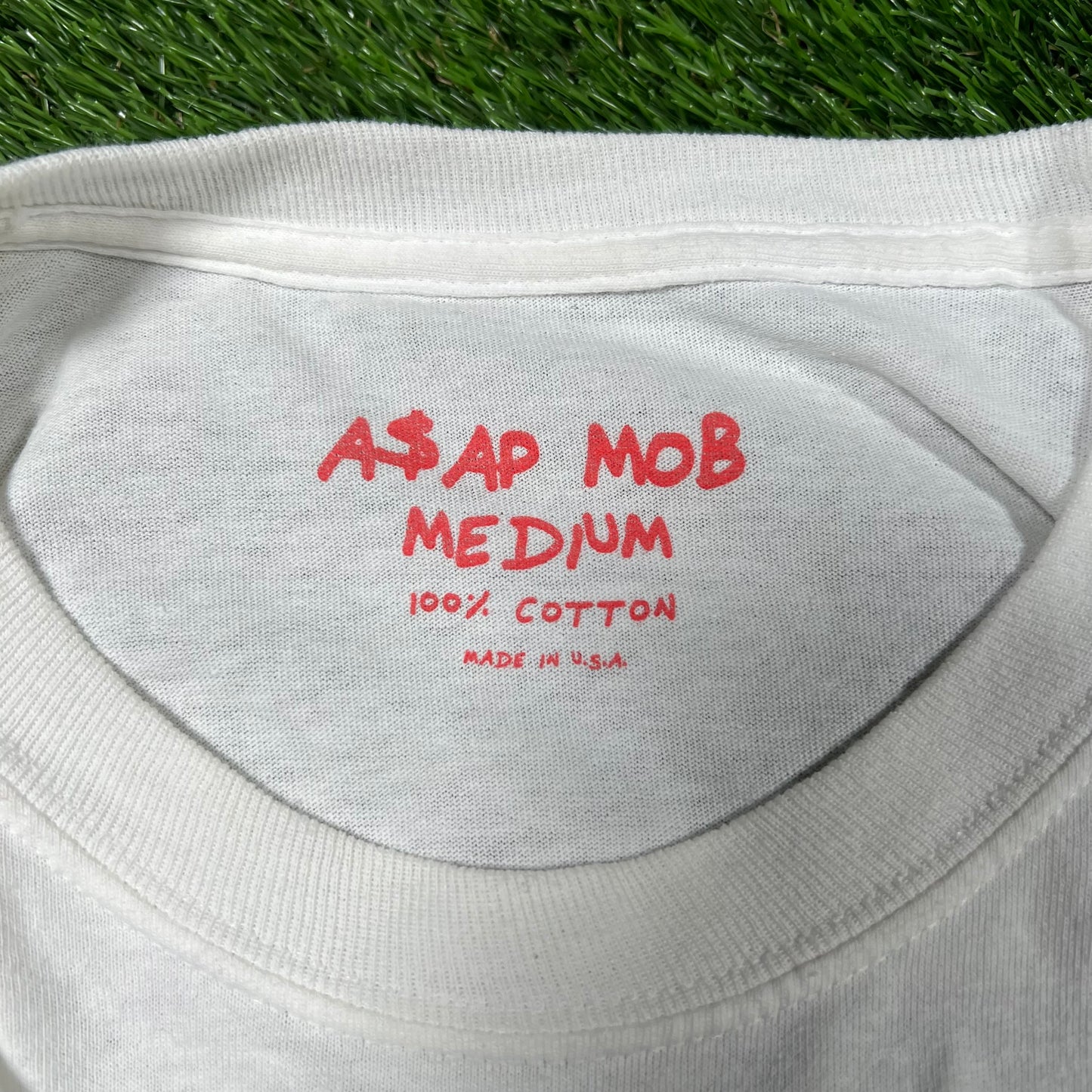 Asap Mod Too Cozy Yams Head White Longsleeve Size Medium USED x14556