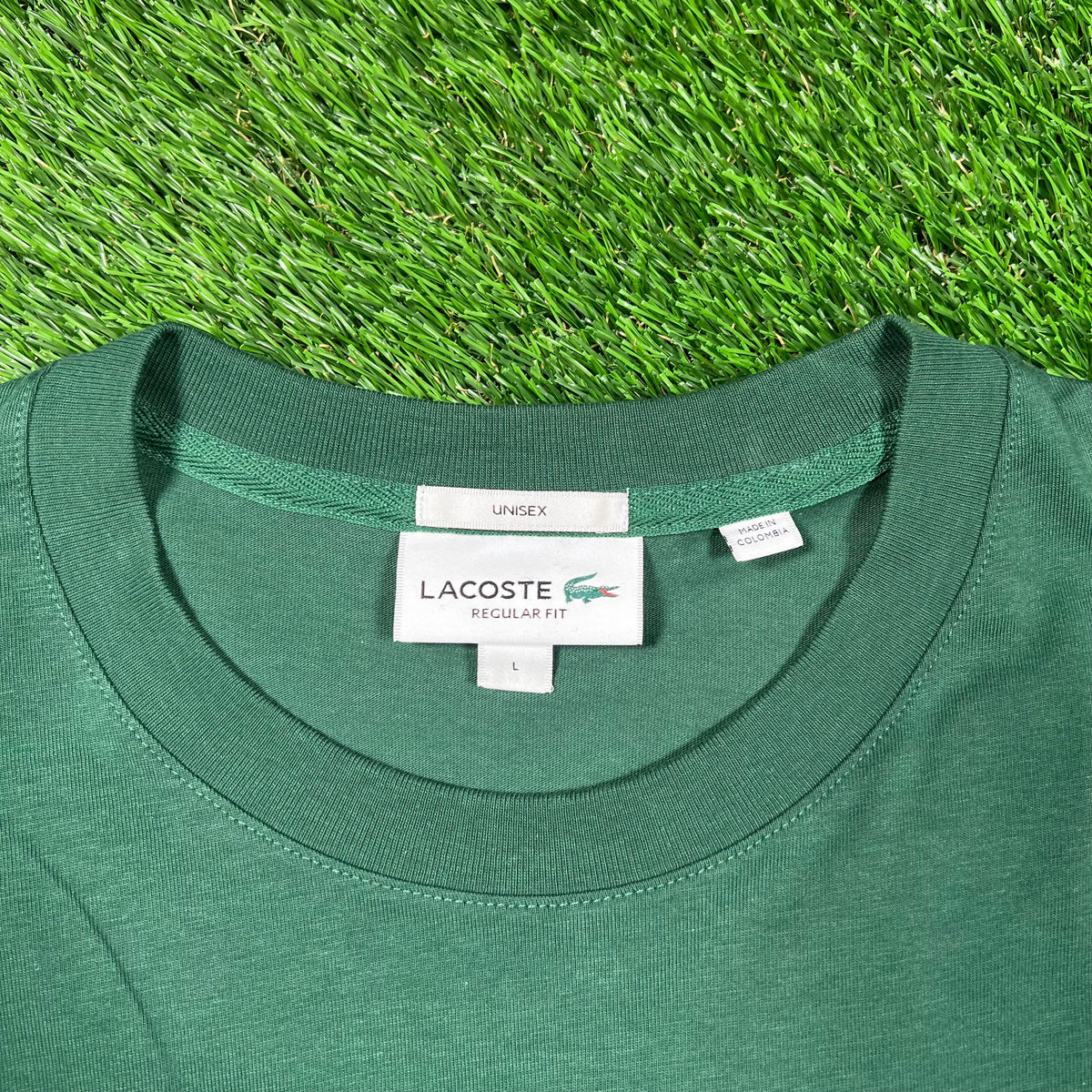 Lacoste Alligator Logo Green Tee Size Large USED v18769