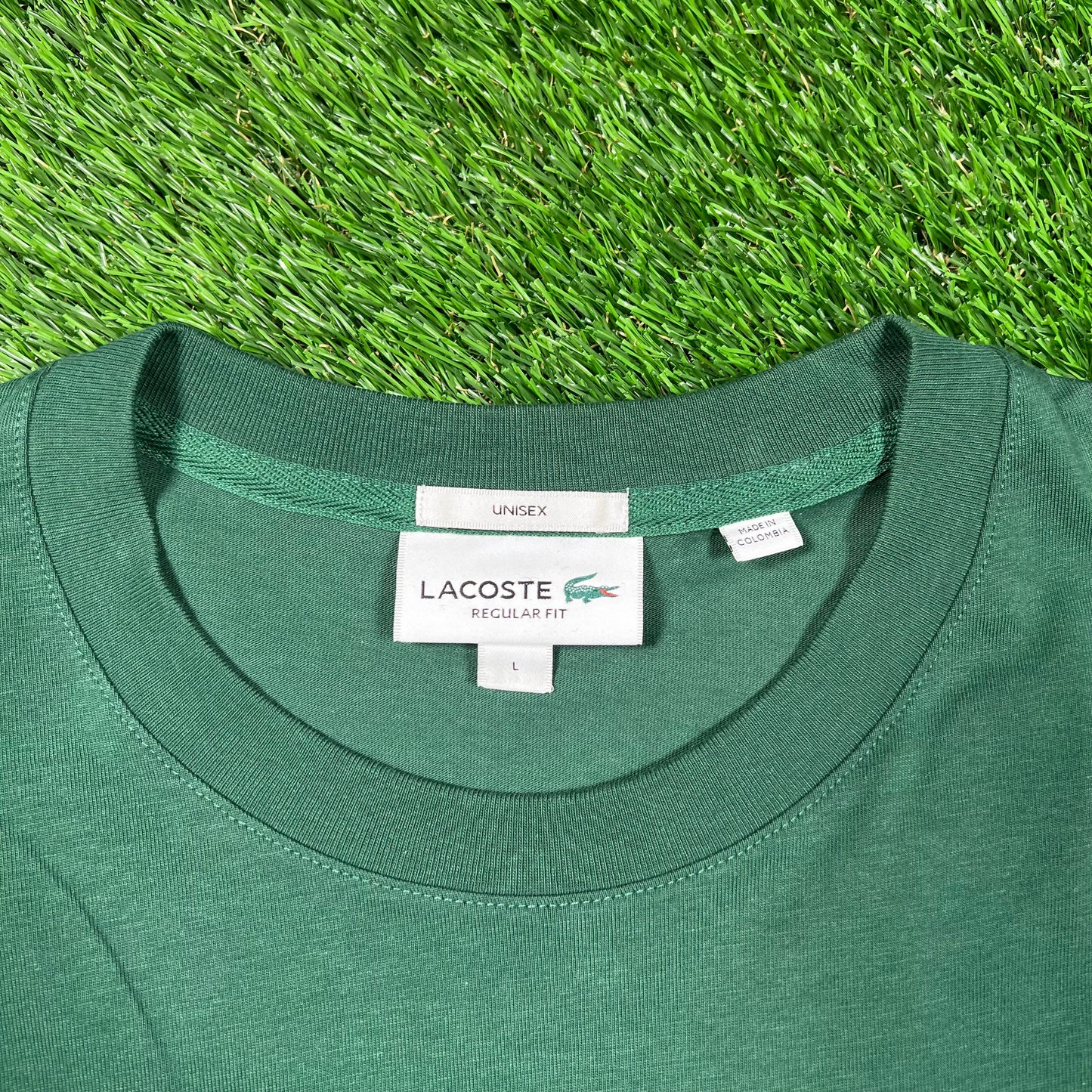 Lacoste Alligator Logo Green Tee Size Large USED v18769