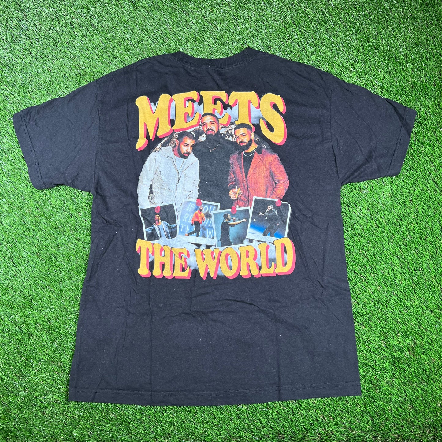 Drake Certified Lover Boy Rap Style Black Tee Size Large USED x14623